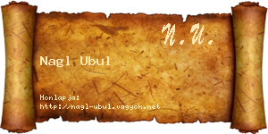 Nagl Ubul névjegykártya